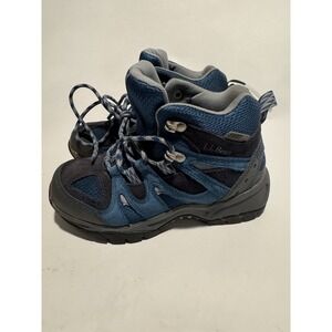 LL BEAN Kid's Youth Size 4 Trail Model Hiker TEK 2.5 Waterproof Boots Black/Blue